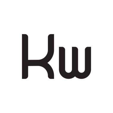 kw ilk harf vektör logo simgesi