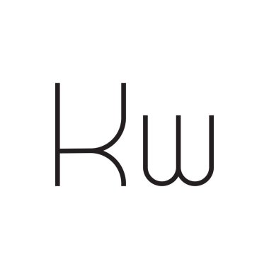 kw ilk harf vektör logo simgesi