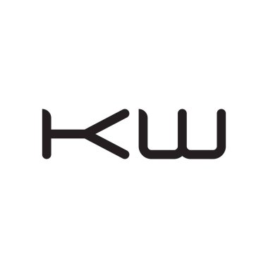 kw ilk harf vektör logo simgesi
