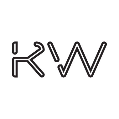 kw ilk harf vektör logo simgesi