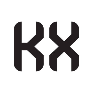 kx ilk harf vektör logo simgesi