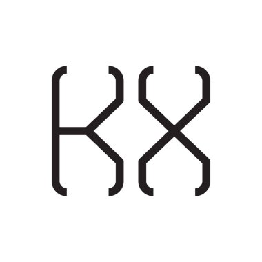 kx ilk harf vektör logo simgesi