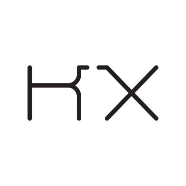 kx ilk harf vektör logo simgesi
