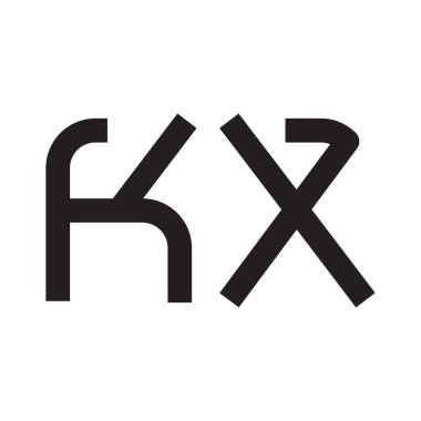 kx ilk harf vektör logo simgesi