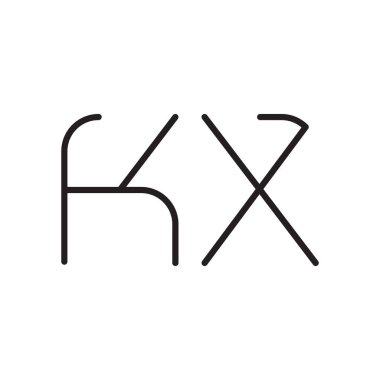 kx ilk harf vektör logo simgesi