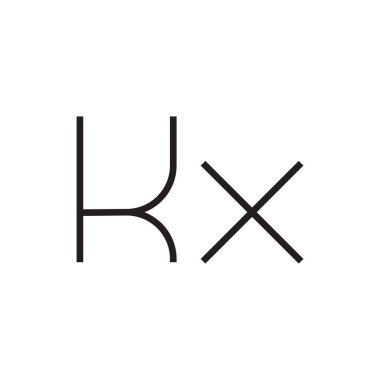 kx ilk harf vektör logo simgesi
