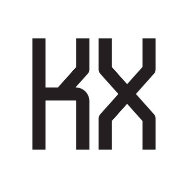 kx ilk harf vektör logo simgesi