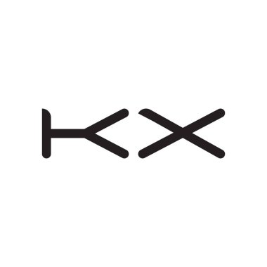 kx ilk harf vektör logo simgesi