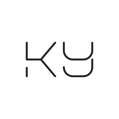 ky ilk harf vektör logo simgesi