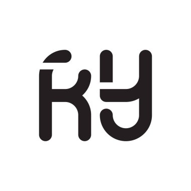 ky ilk harf vektör logo simgesi