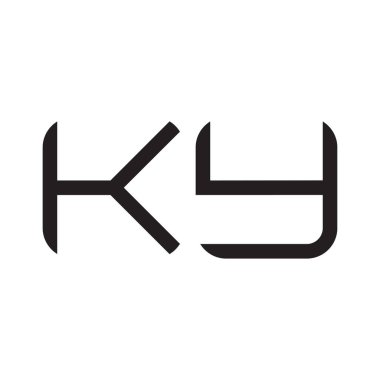 ky ilk harf vektör logo simgesi