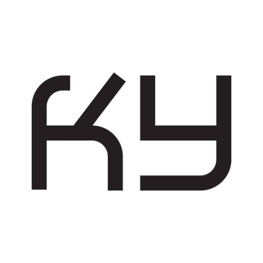 ky ilk harf vektör logo simgesi