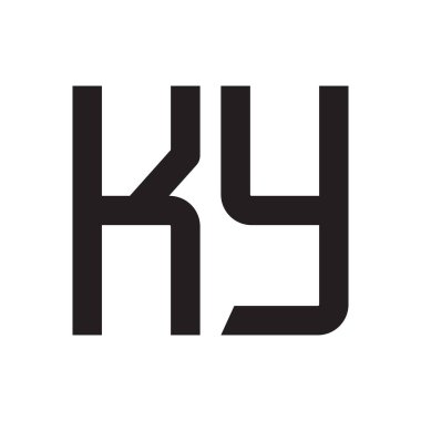 ky ilk harf vektör logo simgesi