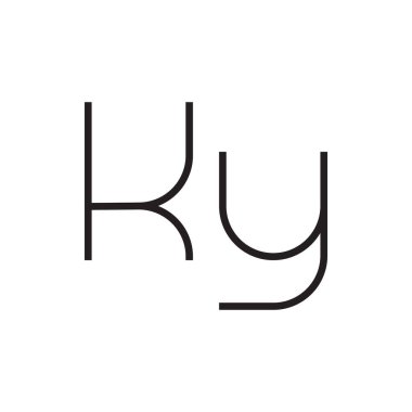 ky ilk harf vektör logo simgesi