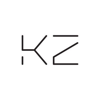 kz ilk harf vektör logo simgesi