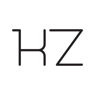 kz ilk harf vektör logo simgesi