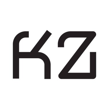 kz ilk harf vektör logo simgesi