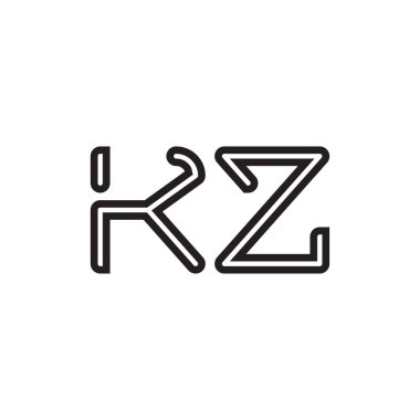 kz ilk harf vektör logo simgesi