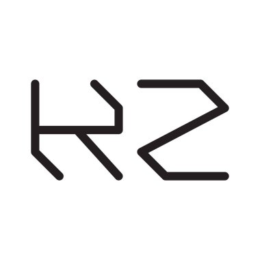 kz ilk harf vektör logo simgesi