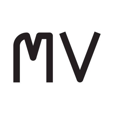mv ilk harf vektör logo simgesi