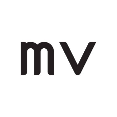mv ilk harf vektör logo simgesi