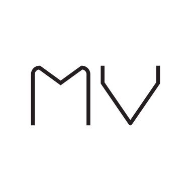 mv ilk harf vektör logo simgesi