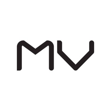 mv ilk harf vektör logo simgesi