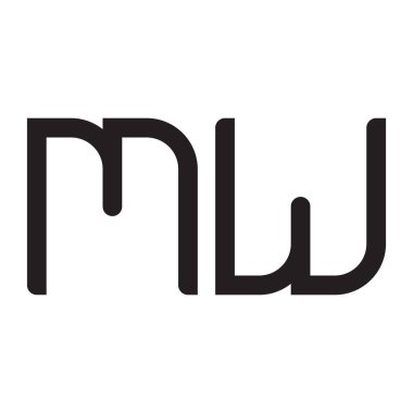 mw ilk harf vektör logo simgesi
