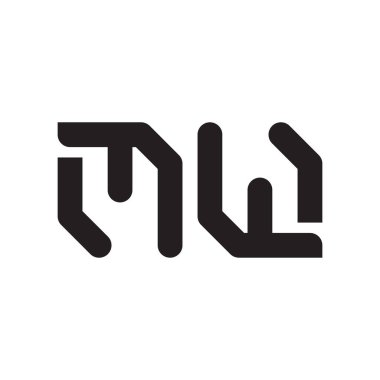 mw ilk harf vektör logo simgesi