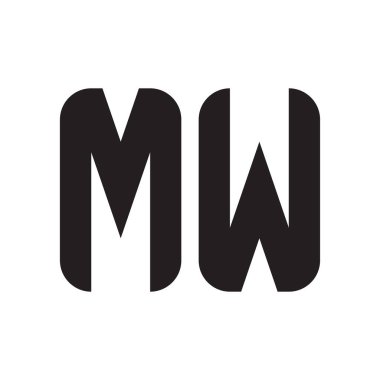 mw ilk harf vektör logo simgesi