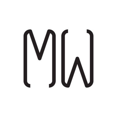 mw ilk harf vektör logo simgesi