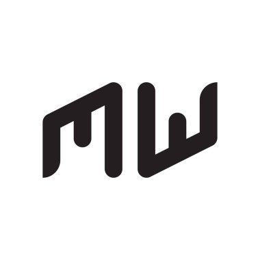 mw ilk harf vektör logo simgesi