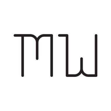 mw ilk harf vektör logo simgesi