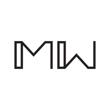 mw ilk harf vektör logo simgesi