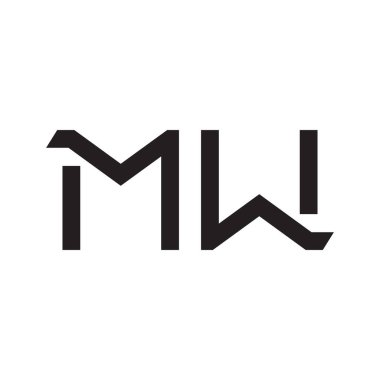mw ilk harf vektör logo simgesi