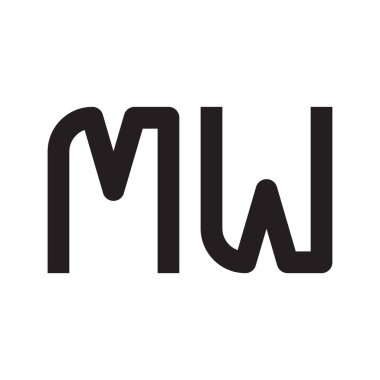 mw ilk harf vektör logo simgesi