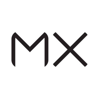 mx ilk harf vektör logo simgesi