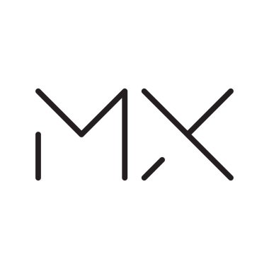 mx ilk harf vektör logo simgesi