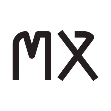 mx ilk harf vektör logo simgesi