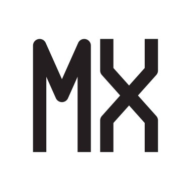 mx ilk harf vektör logo simgesi