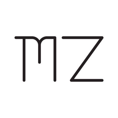 mz ilk harf vektör logo simgesi