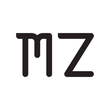 mz ilk harf vektör logo simgesi