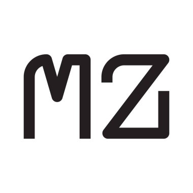 mz ilk harf vektör logo simgesi