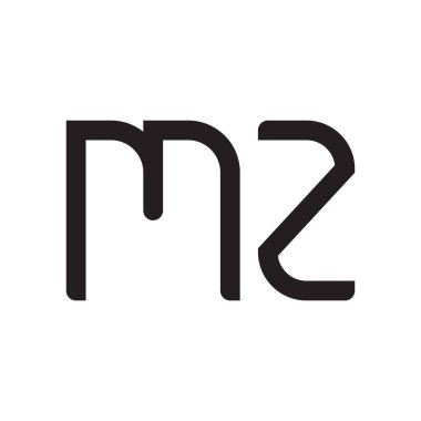 mz ilk harf vektör logo simgesi