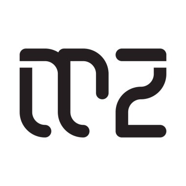 mz ilk harf vektör logo simgesi