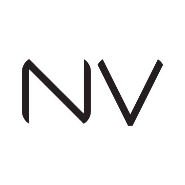 nv ilk harf vektör logo simgesi