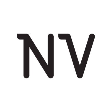 nv ilk harf vektör logo simgesi
