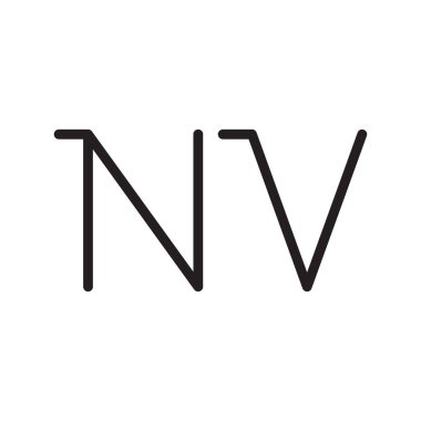 nv ilk harf vektör logo simgesi