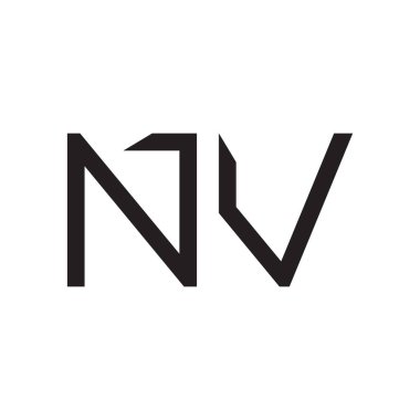 nv ilk harf vektör logo simgesi