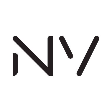 nv ilk harf vektör logo simgesi